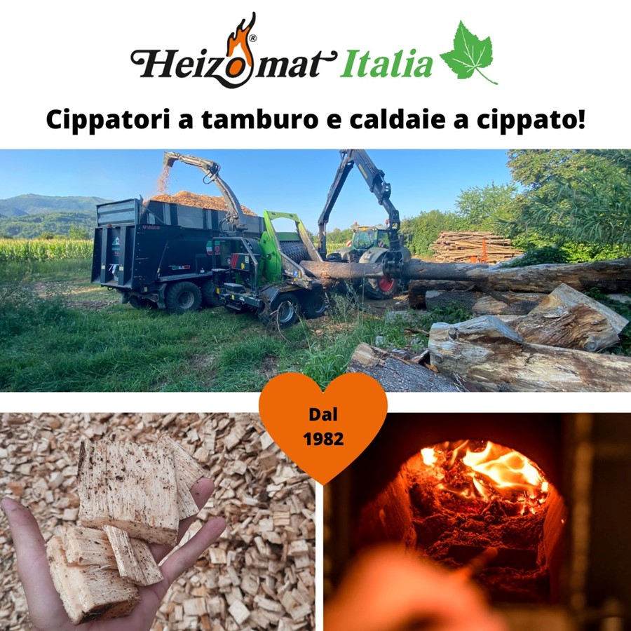 Heizomat Italia: cippatori a tamburo e caldaie a cippato.